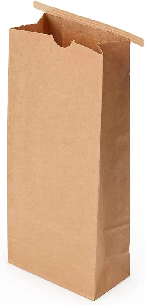 Bag Tek 1 LB Bakery Bags, 100 Disposable Treat Bags - Built-In Tin Tie, For Coffee Beans, Donuts, And Granola, Brown Kraft Popcorn Favor Bags, - Restaurantware