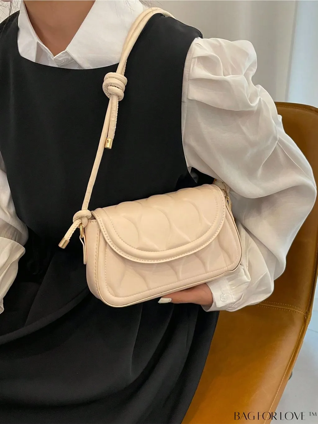 BagForLove - Black PU Flap Bag: Sleek & Compact Baguette with Minimalist Appeal