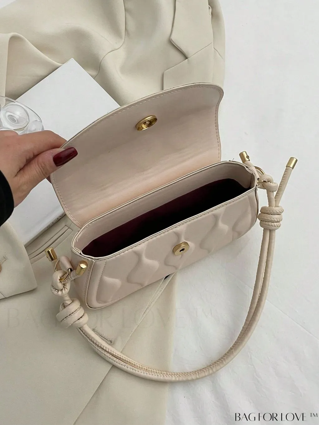 BagForLove - Black PU Flap Bag: Sleek & Compact Baguette with Minimalist Appeal