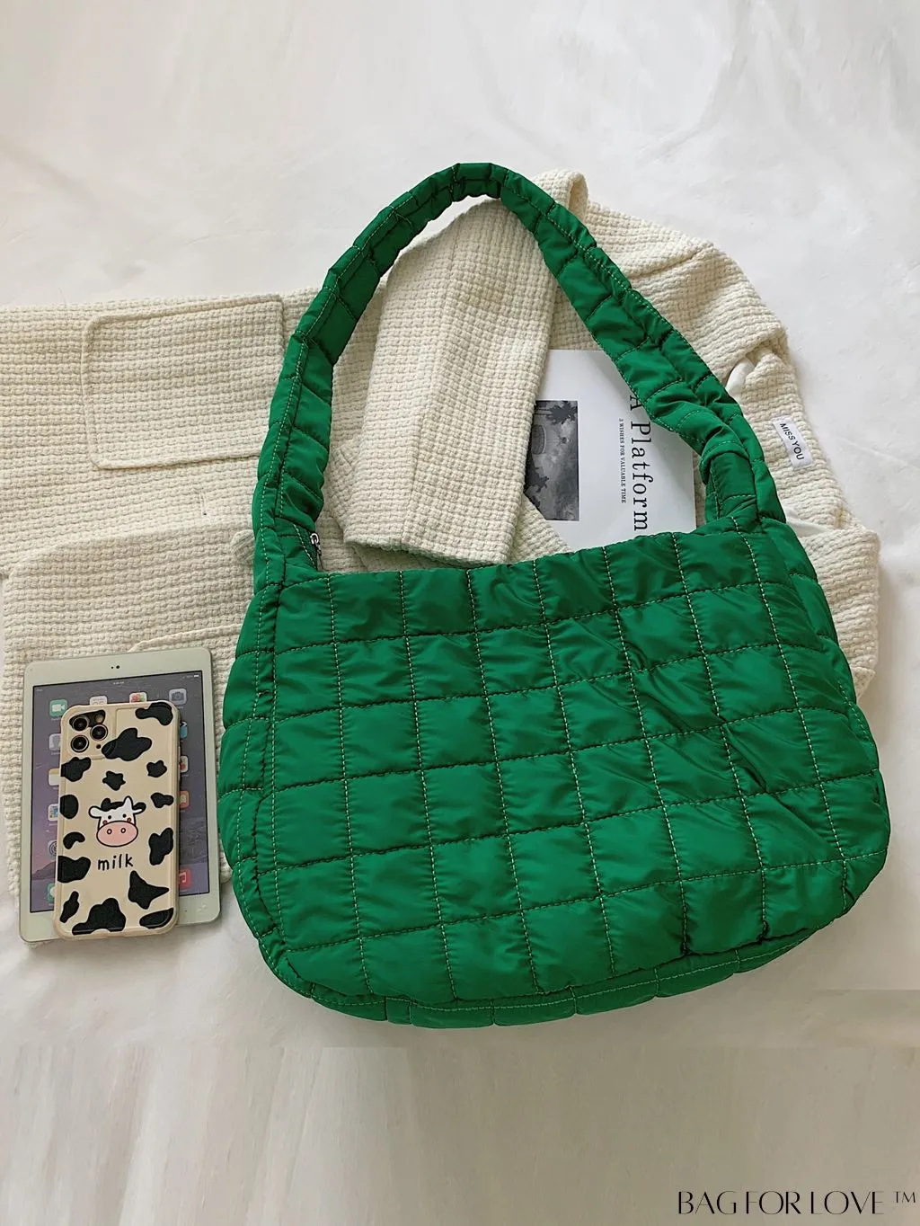 BagForLove - Chic Quilted Hobo Bag with Elegant Detailing