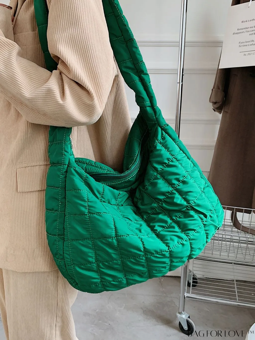 BagForLove - Chic Quilted Hobo Bag with Elegant Detailing