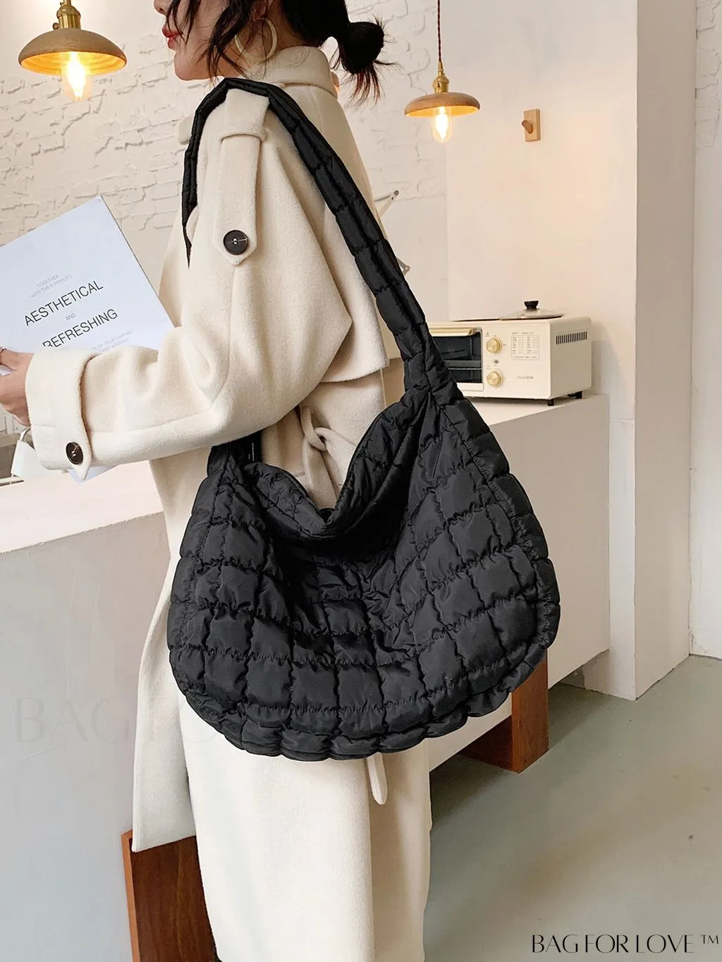 BagForLove - Chic Quilted Hobo Bag with Elegant Detailing