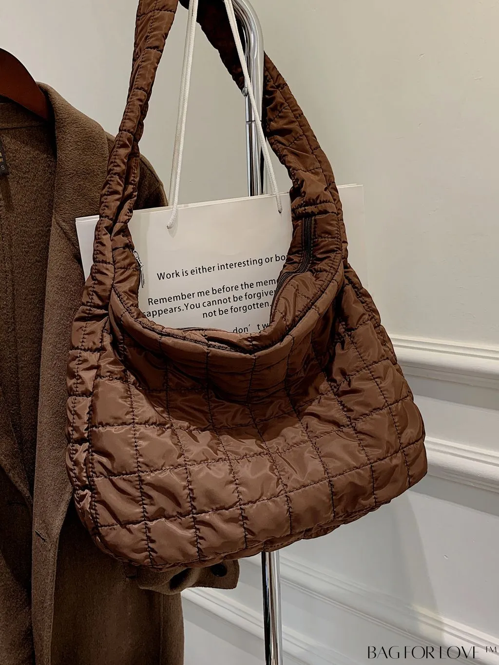 BagForLove - Chic Quilted Hobo Bag with Elegant Detailing