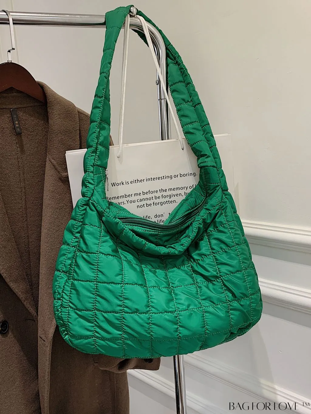 BagForLove - Chic Quilted Hobo Bag with Elegant Detailing