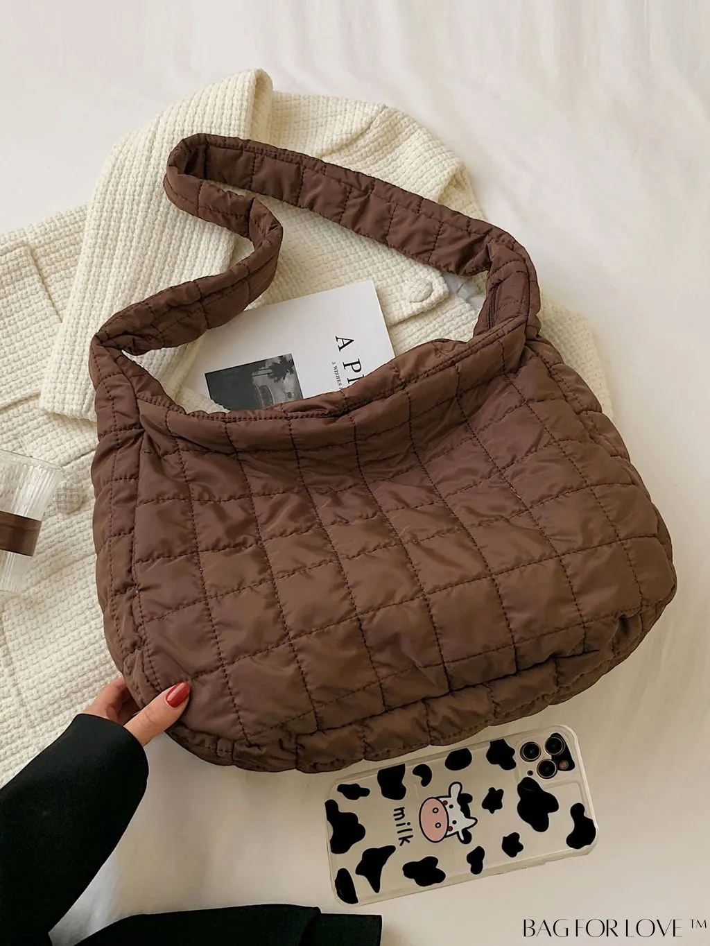BagForLove - Chic Quilted Hobo Bag with Elegant Detailing