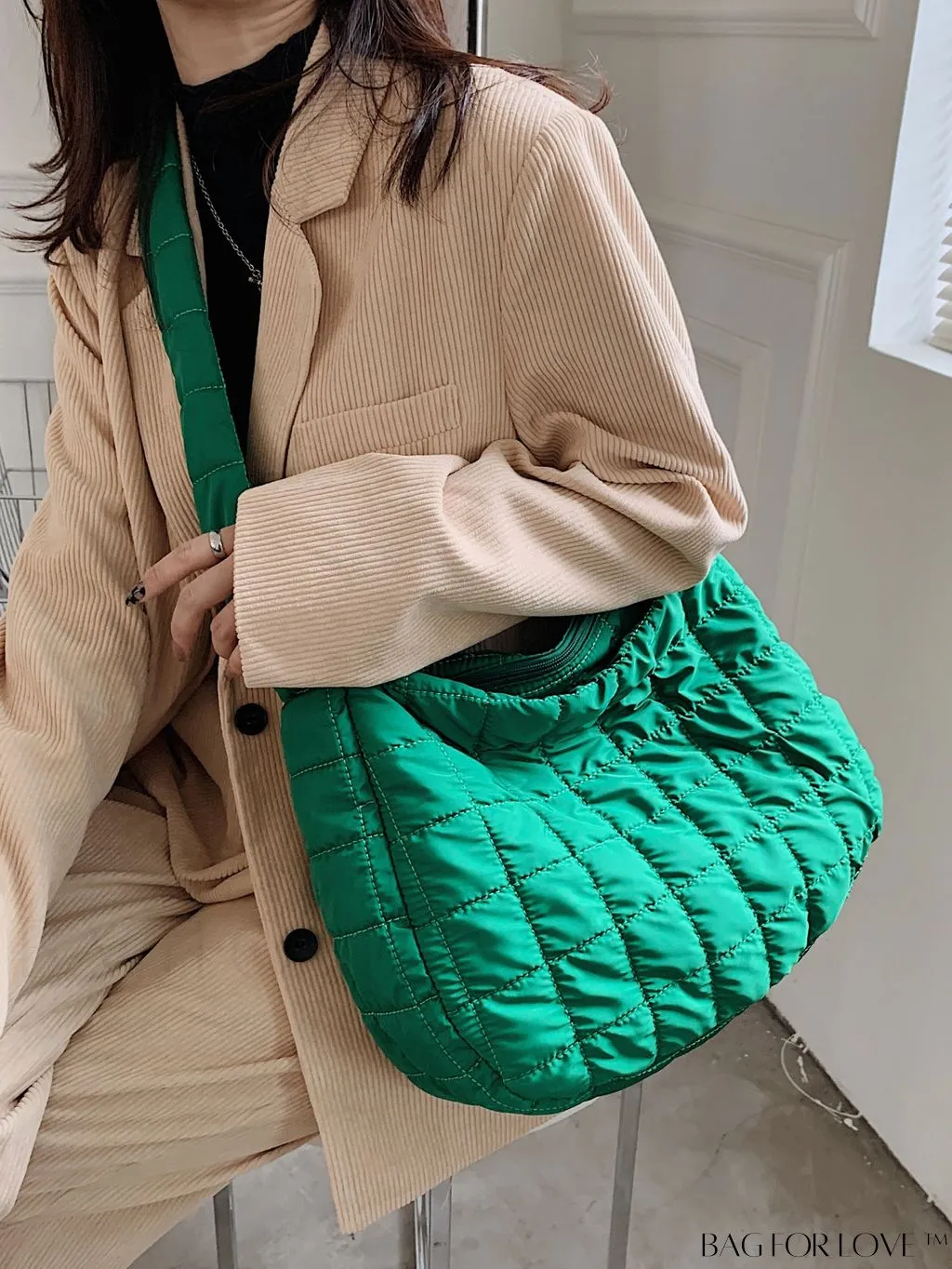 BagForLove - Chic Quilted Hobo Bag with Elegant Detailing