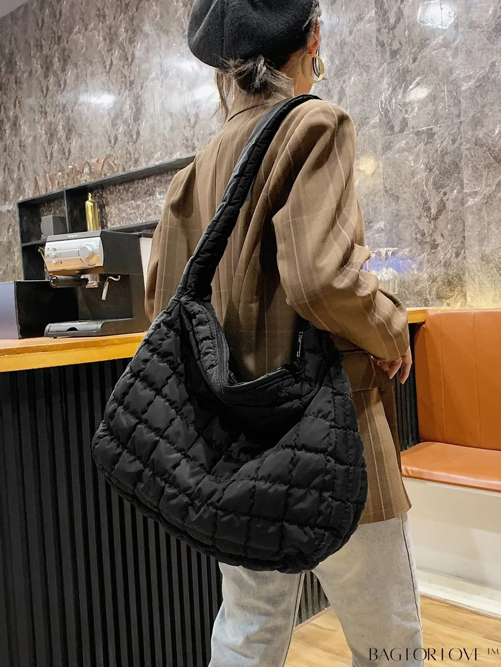 BagForLove - Chic Quilted Hobo Bag with Elegant Detailing