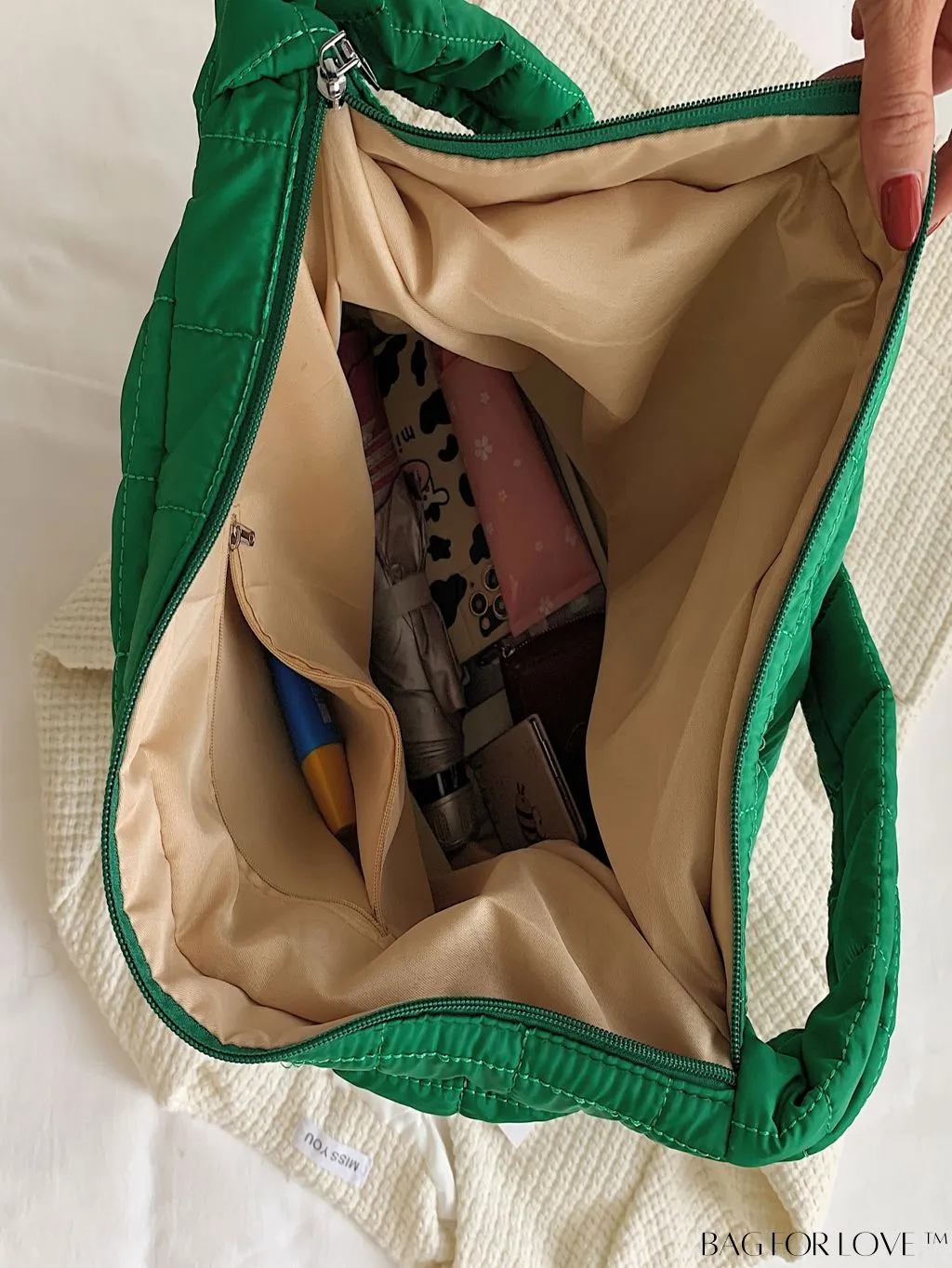 BagForLove - Chic Quilted Hobo Bag with Elegant Detailing