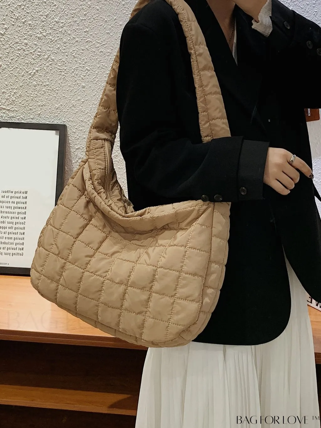 BagForLove - Chic Quilted Hobo Bag with Elegant Detailing