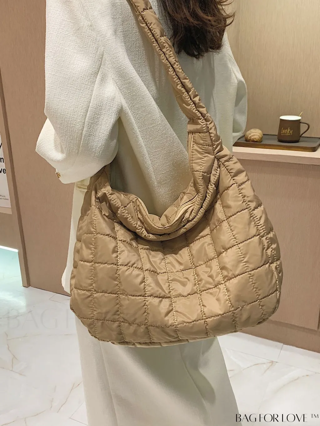 BagForLove - Chic Quilted Hobo Bag with Elegant Detailing