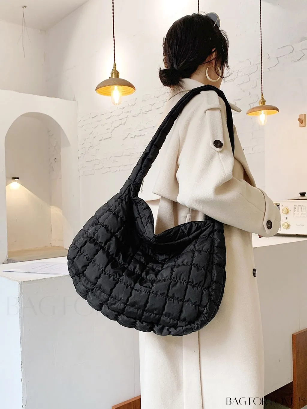 BagForLove - Chic Quilted Hobo Bag with Elegant Detailing