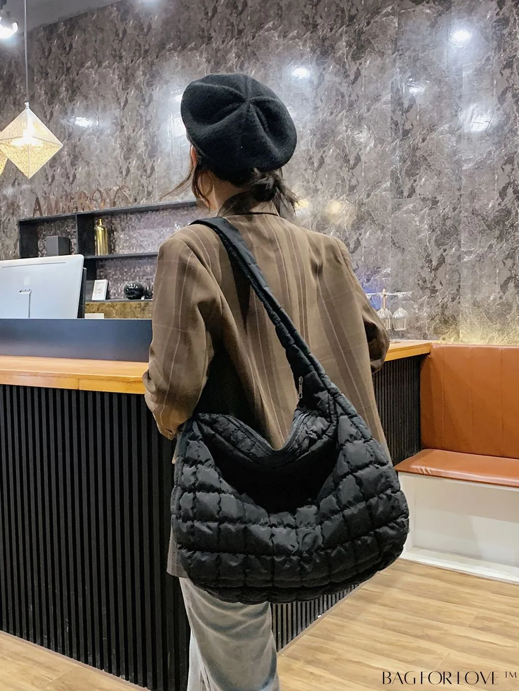 BagForLove - Chic Quilted Hobo Bag with Elegant Detailing