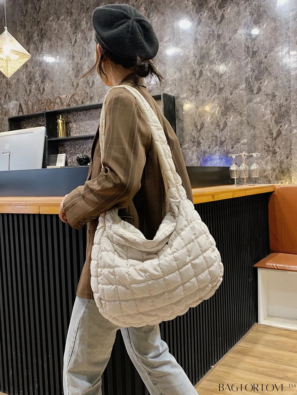 BagForLove - Chic Quilted Hobo Bag with Elegant Detailing