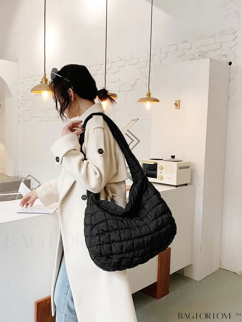 BagForLove - Chic Quilted Hobo Bag with Elegant Detailing