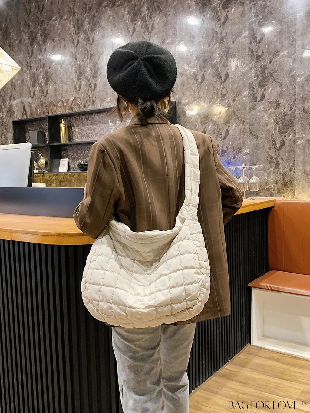 BagForLove - Chic Quilted Hobo Bag with Elegant Detailing