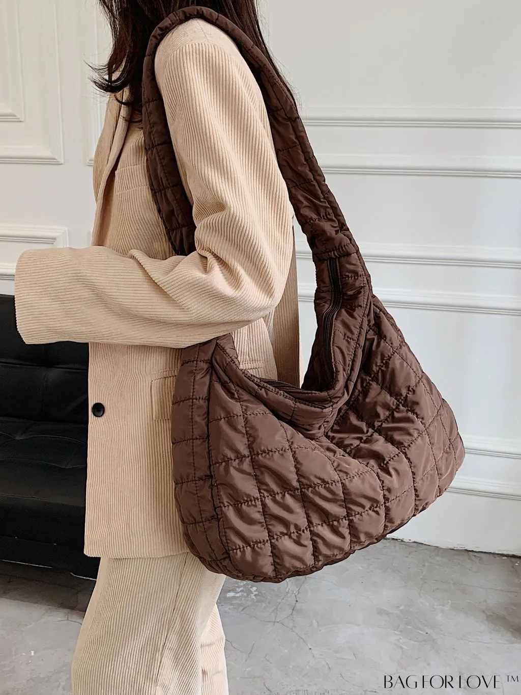 BagForLove - Chic Quilted Hobo Bag with Elegant Detailing