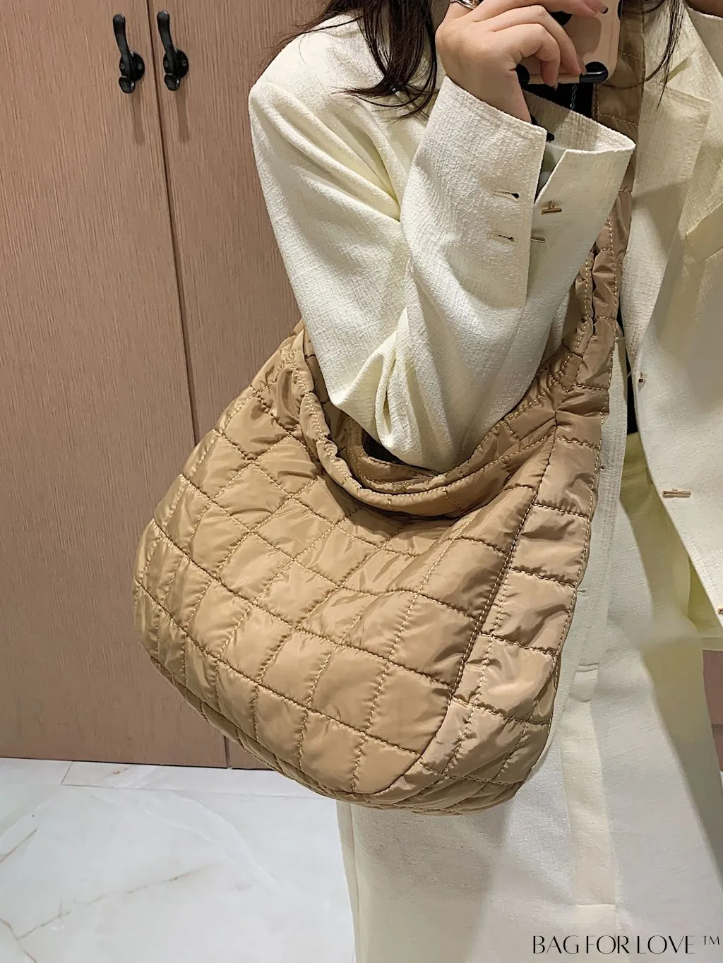BagForLove - Chic Quilted Hobo Bag with Elegant Detailing