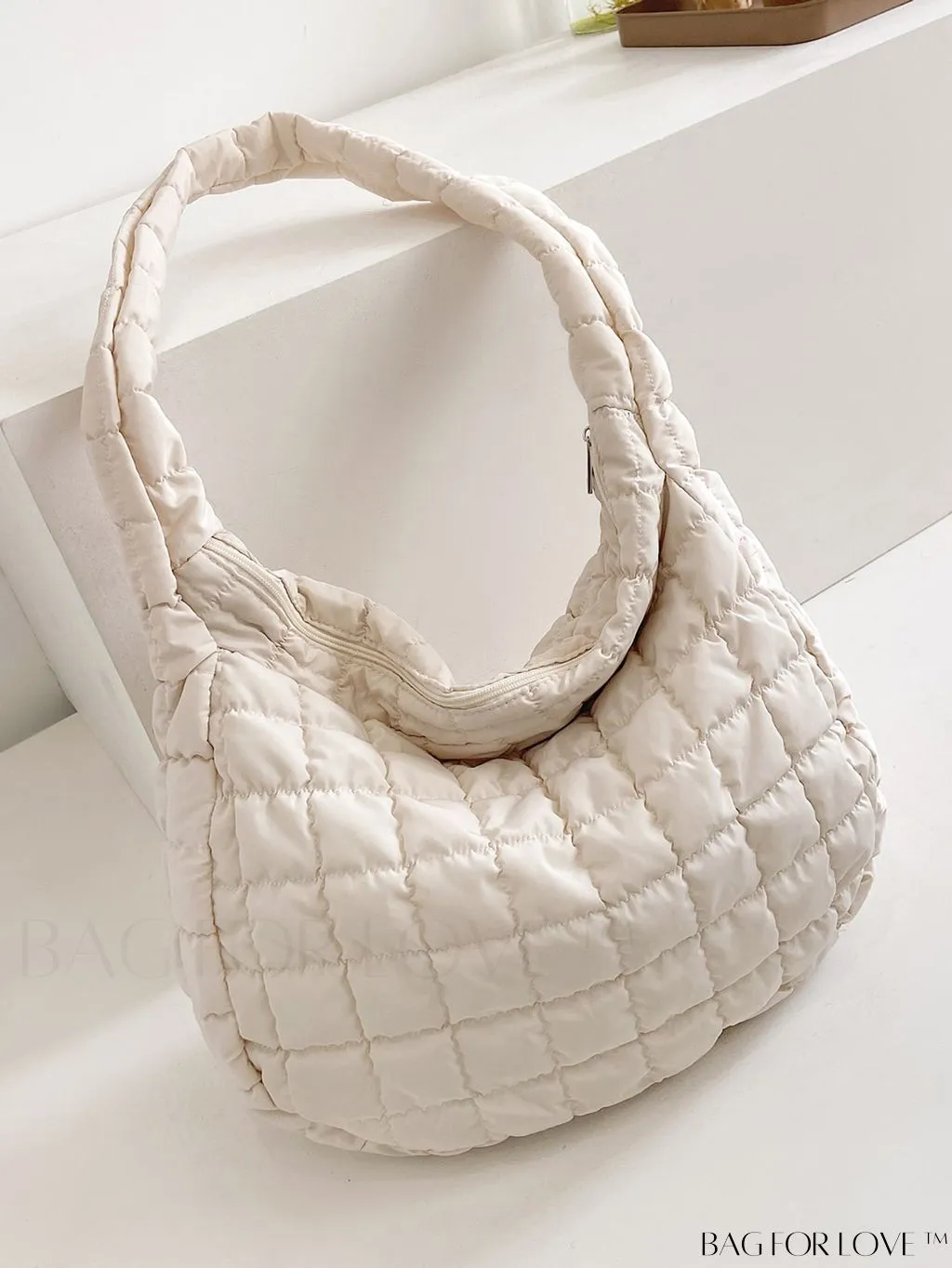 BagForLove - Chic Quilted Hobo Bag with Elegant Detailing