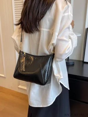 BagForLove - Classic PU Shoulder Bag - Sleek, Solid Color Underarm Purse