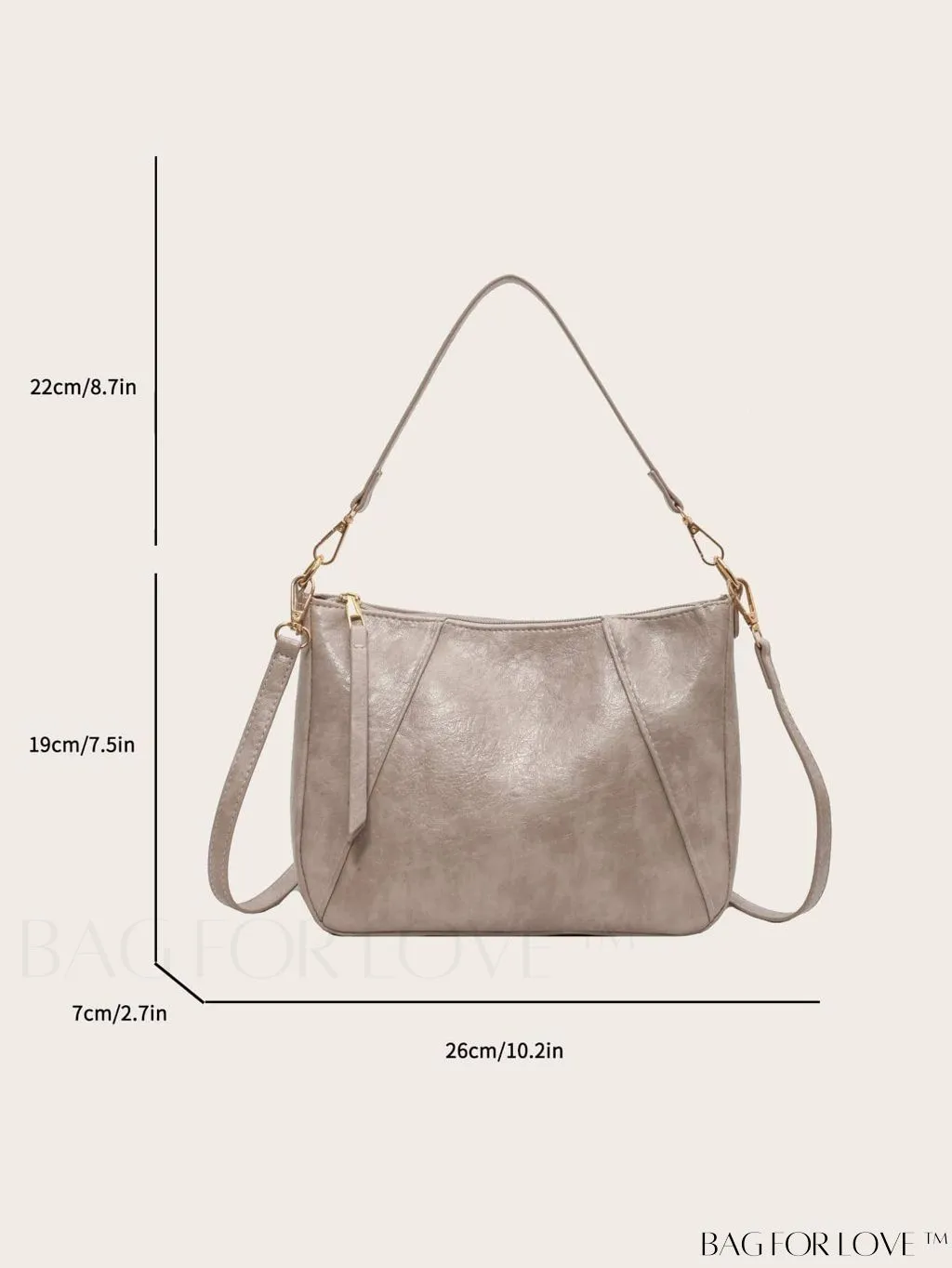 BagForLove - Classic PU Shoulder Bag - Sleek, Solid Color Underarm Purse