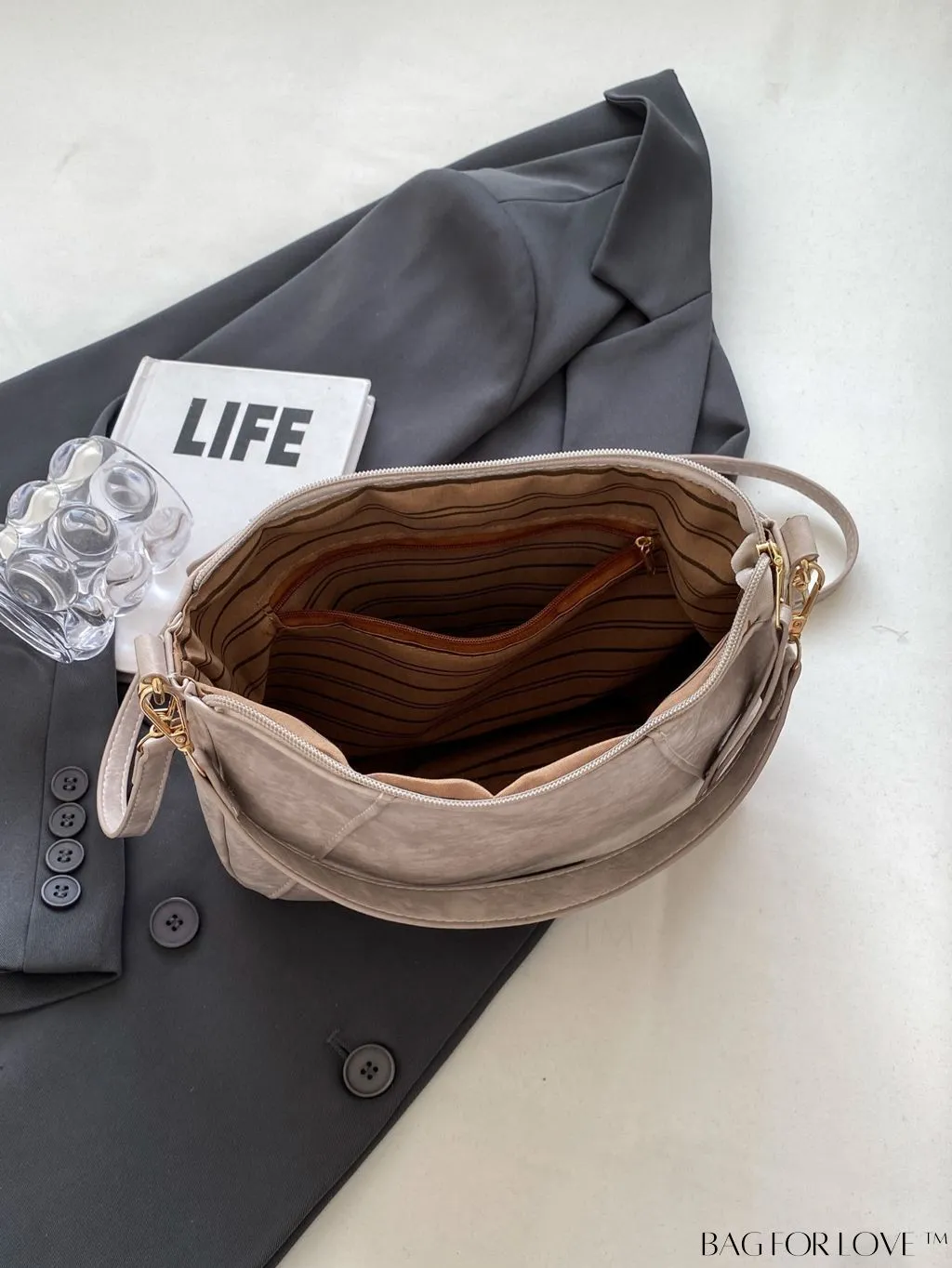 BagForLove - Classic PU Shoulder Bag - Sleek, Solid Color Underarm Purse