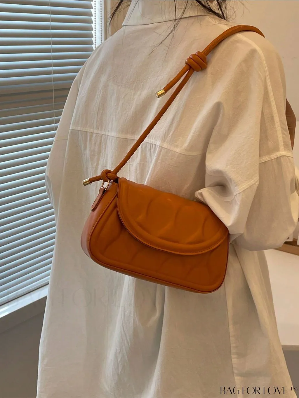 BagForLove - Compact Embossed Flap Shoulder Bag with Sleek Solid Color - Stylish and Versatile