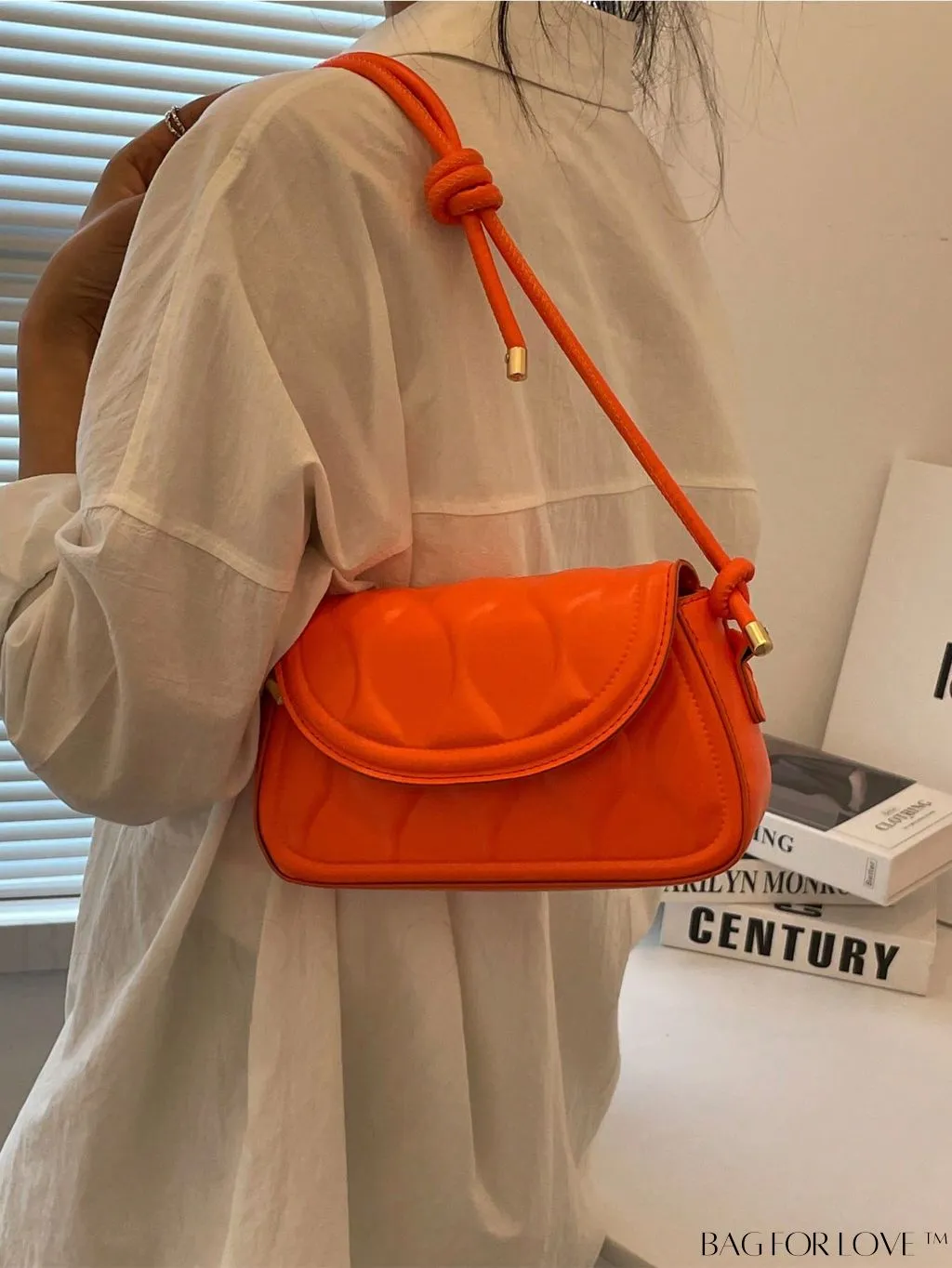 BagForLove - Compact Embossed Flap Shoulder Bag with Sleek Solid Color - Stylish and Versatile
