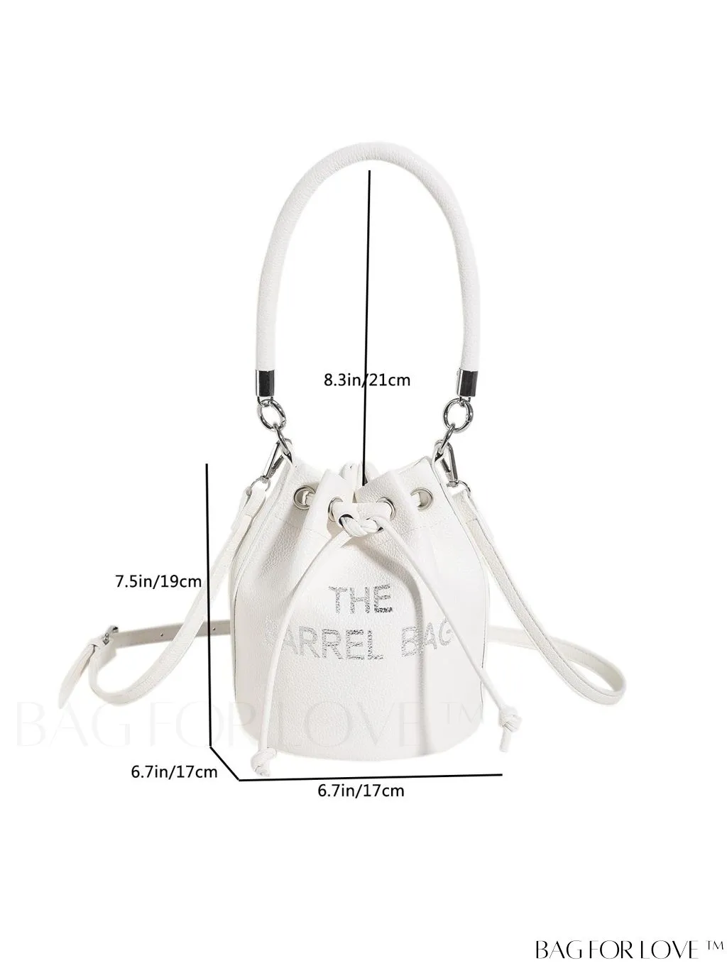 BagForLove - Compact Graphic Drawstring Bucket Bag: Sleek, Minimalist Design