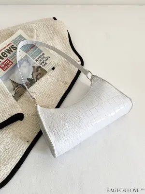 BagForLove - Croc Embossed Baguette Bag: Sleek and Minimalistic Design