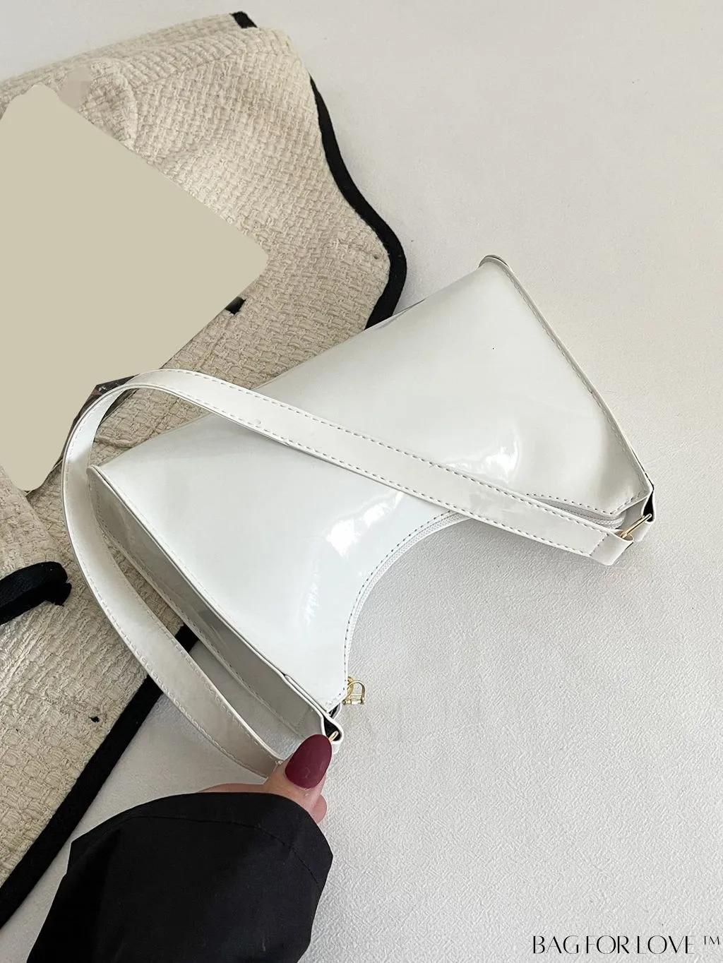 BagForLove - Croc Embossed Baguette Bag: Sleek and Minimalistic Design
