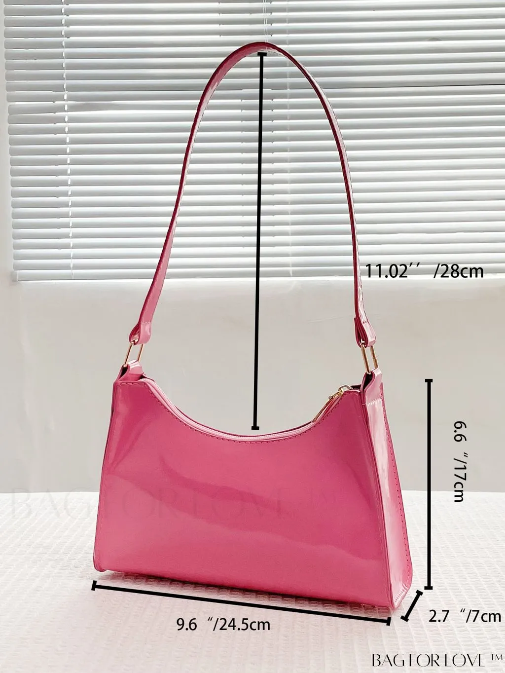 BagForLove - Croc Embossed Baguette Bag: Sleek and Minimalistic Design