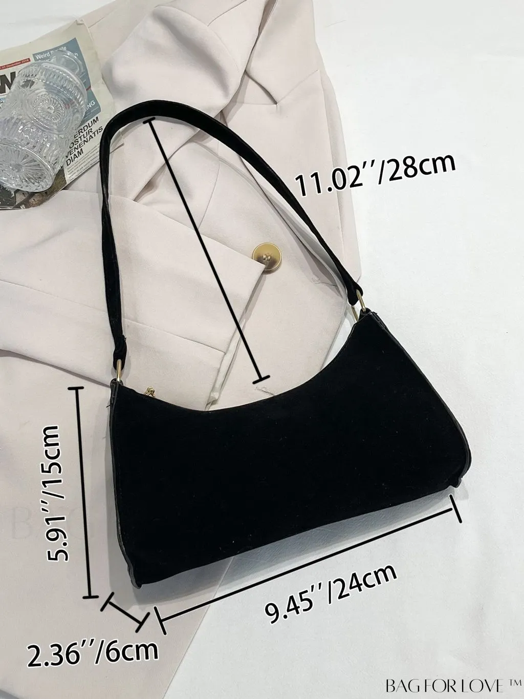 BagForLove - Croc Embossed Baguette Bag: Sleek and Minimalistic Design