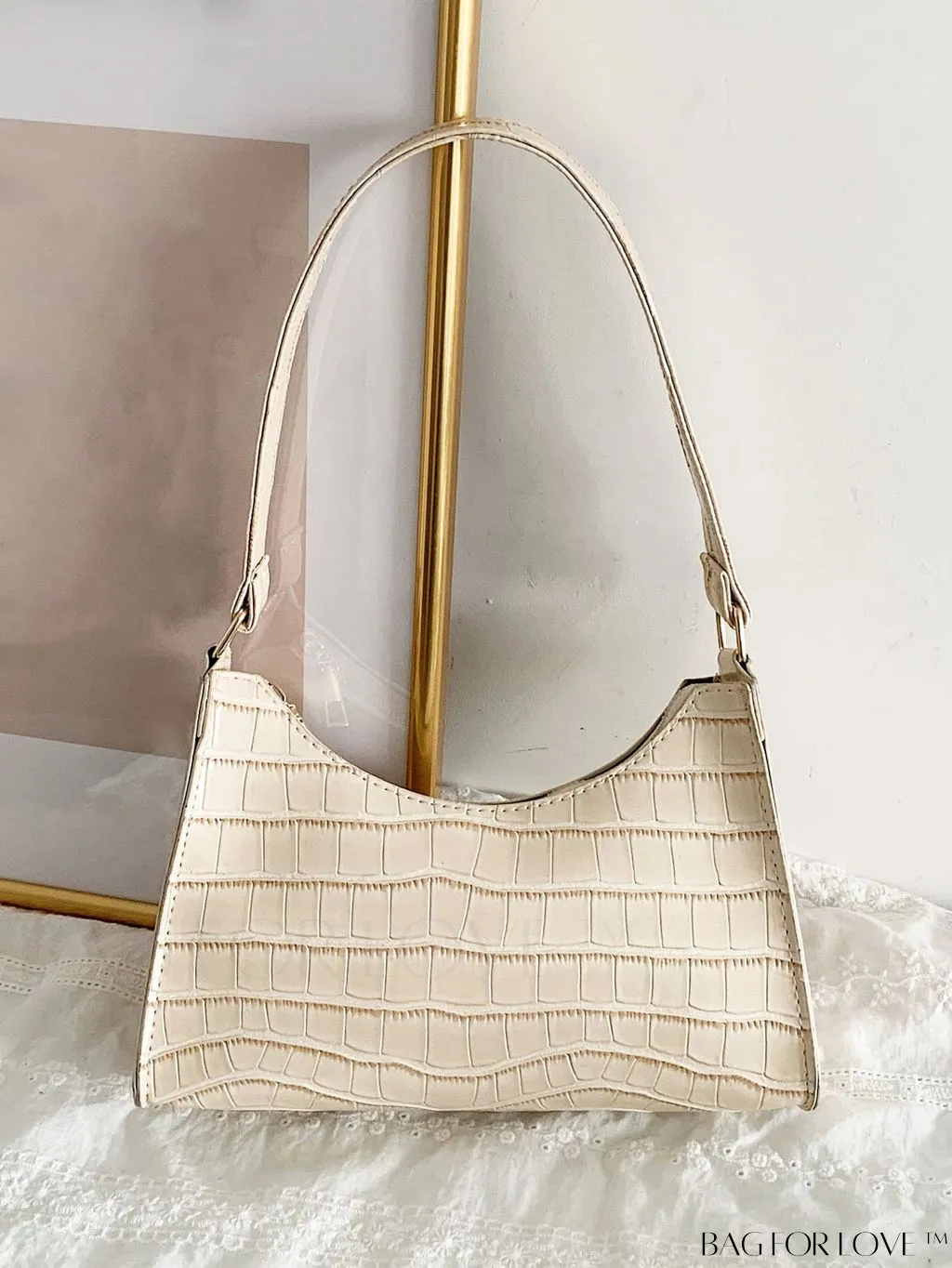 BagForLove - Embossed Crocodile Shoulder Bag