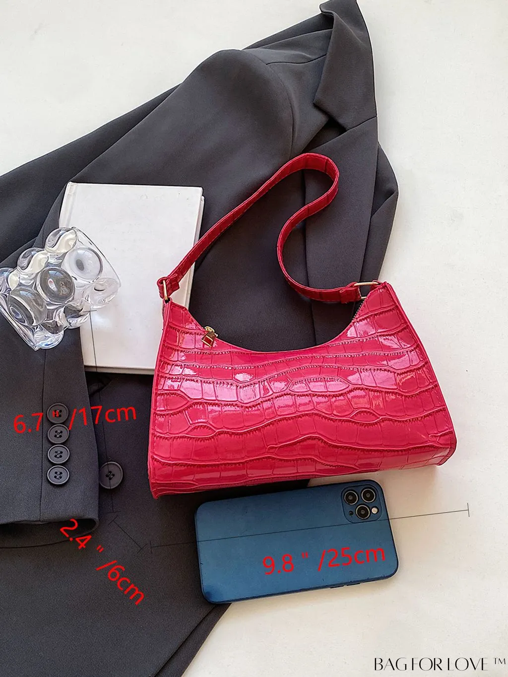 BagForLove - Embossed Crocodile Shoulder Bag