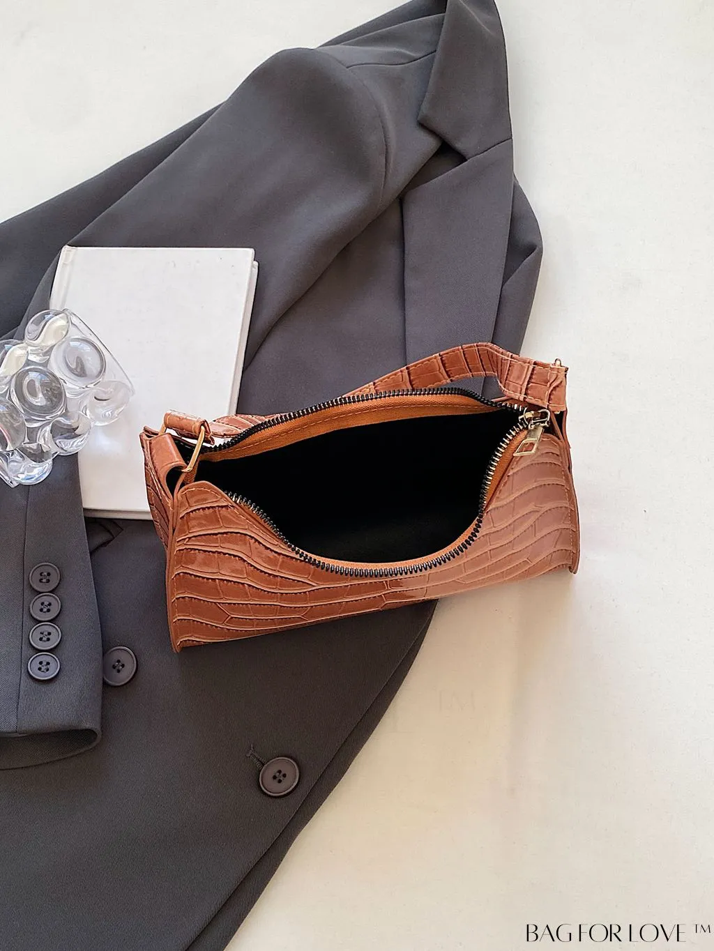BagForLove - Embossed Crocodile Shoulder Bag
