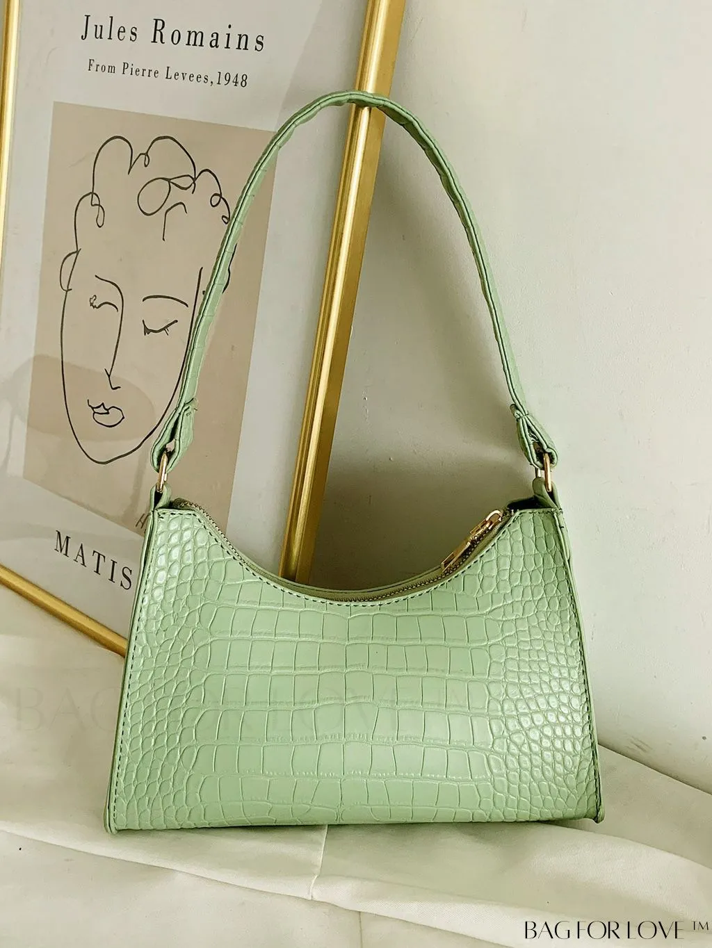 BagForLove - Embossed Crocodile Shoulder Bag