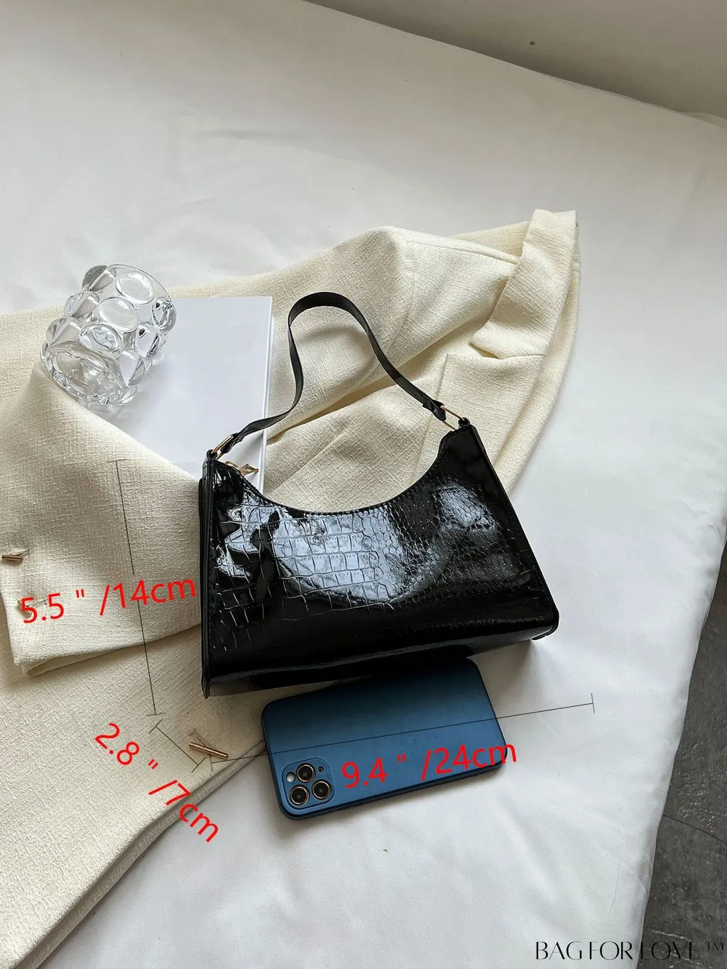 BagForLove - Embossed Crocodile Shoulder Bag