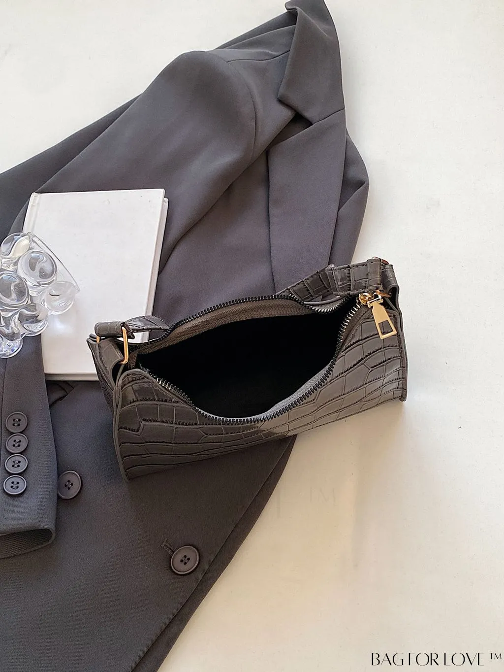 BagForLove - Embossed Crocodile Shoulder Bag
