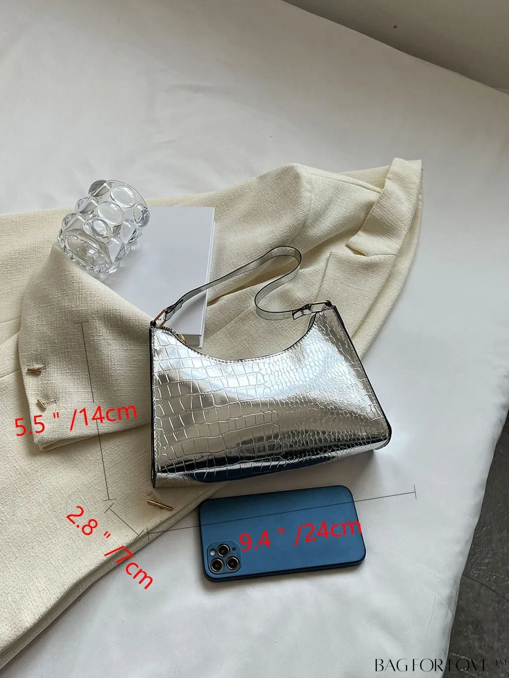 BagForLove - Embossed Crocodile Shoulder Bag