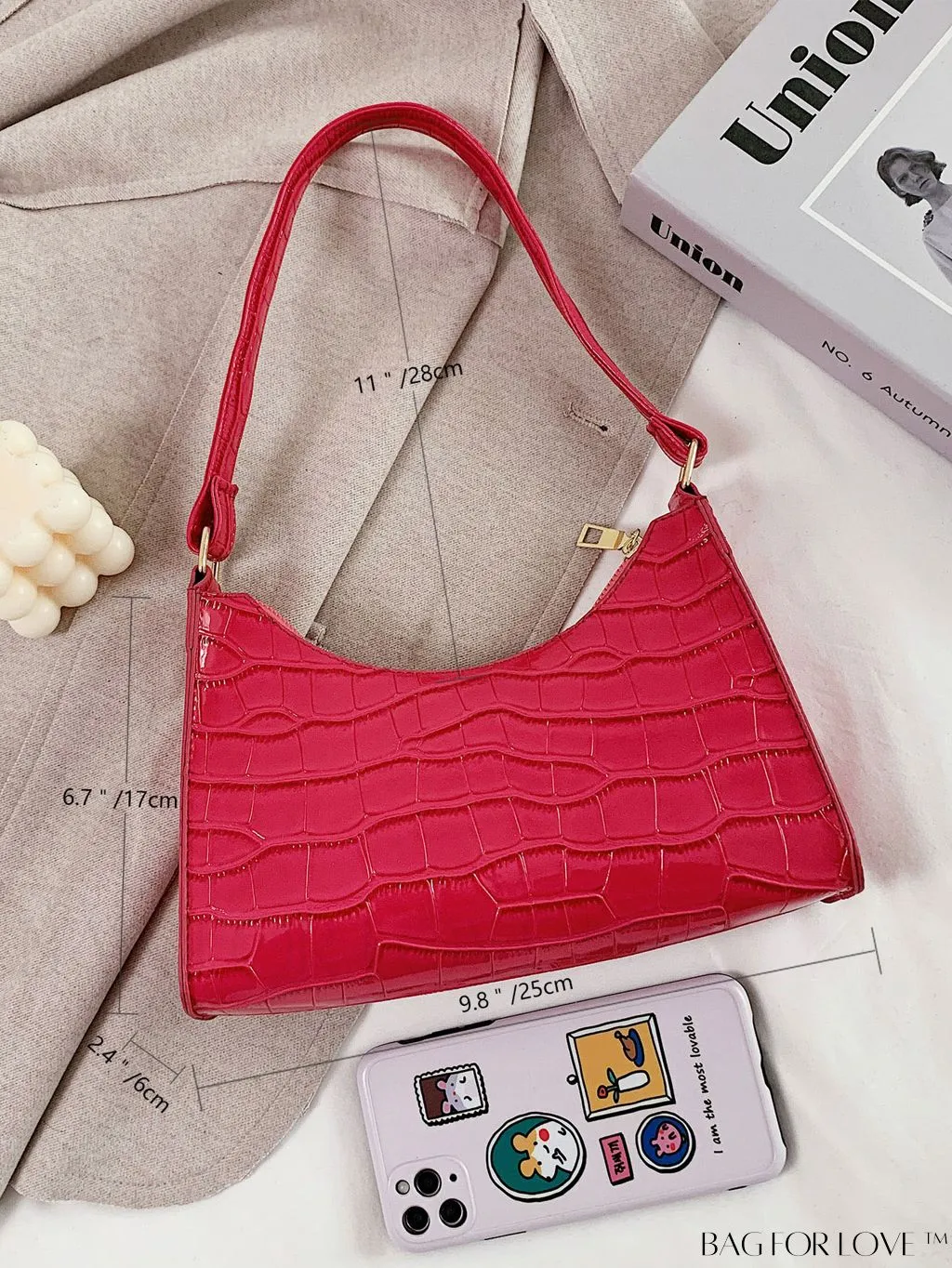 BagForLove - Embossed Crocodile Shoulder Bag