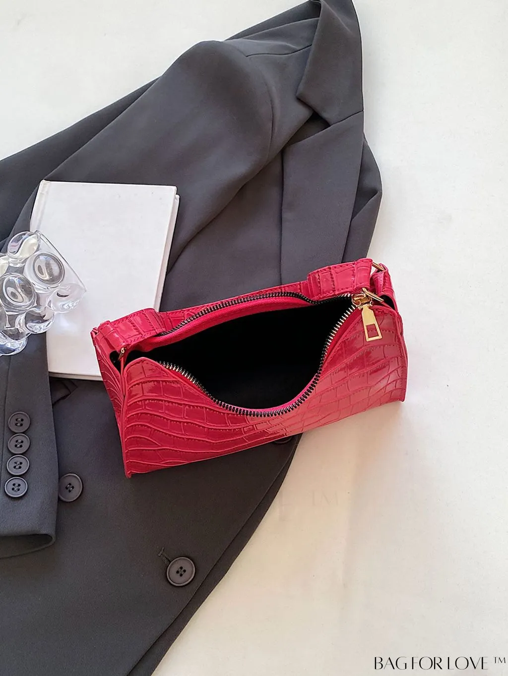 BagForLove - Embossed Crocodile Shoulder Bag