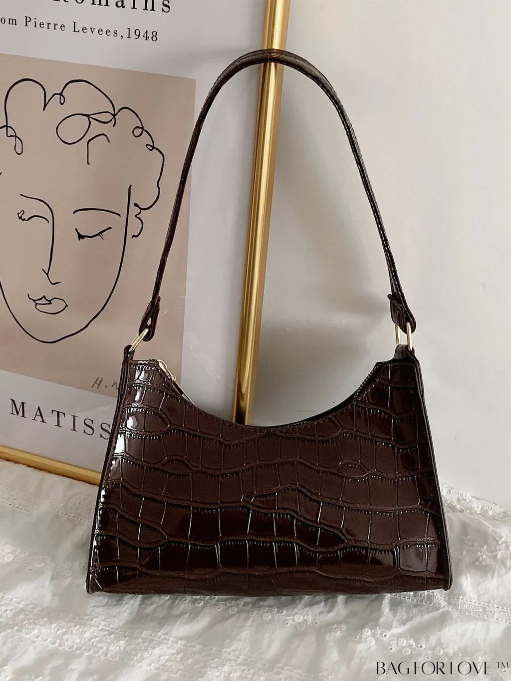 BagForLove - Embossed Crocodile Shoulder Bag