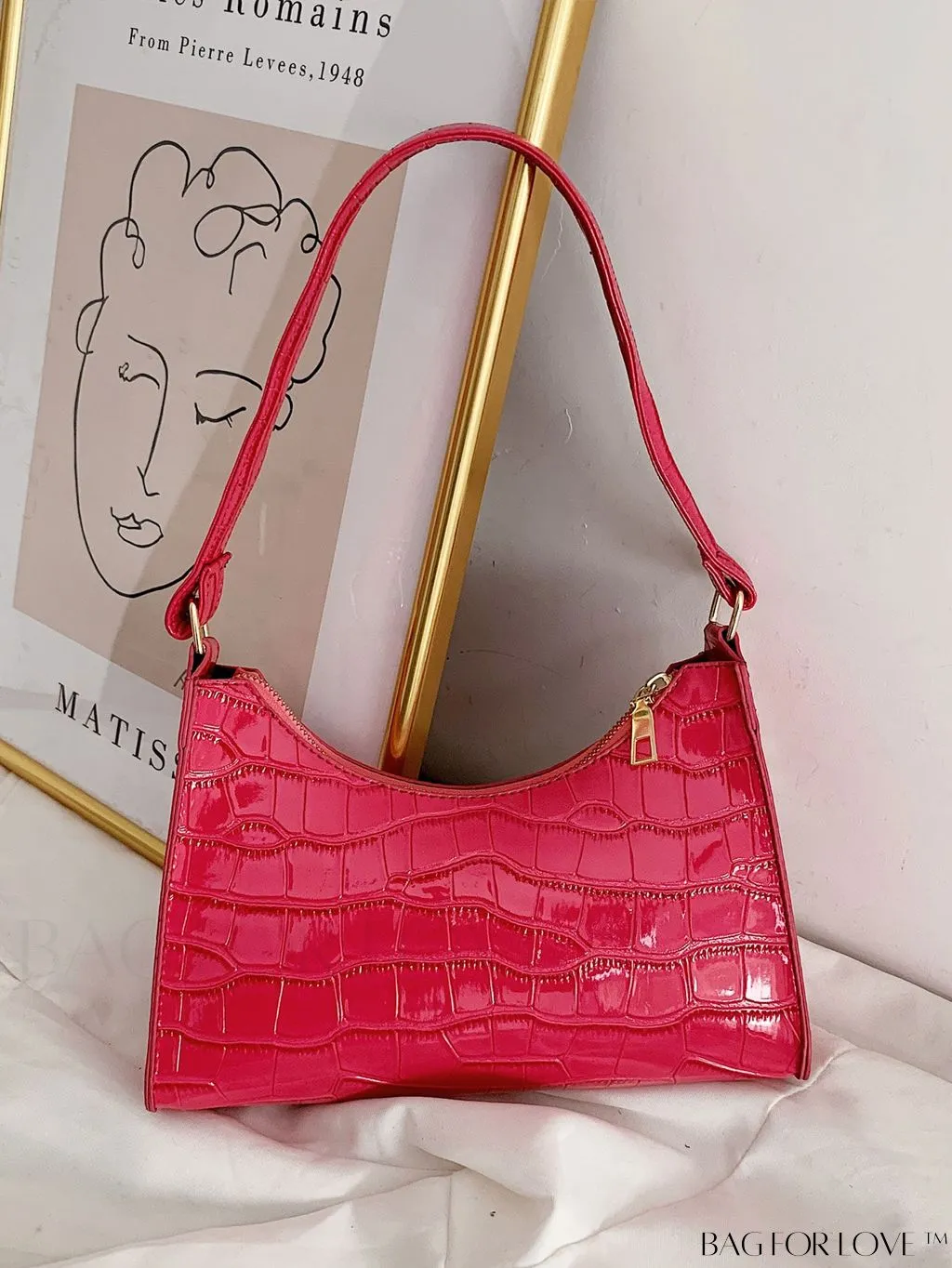 BagForLove - Embossed Crocodile Shoulder Bag