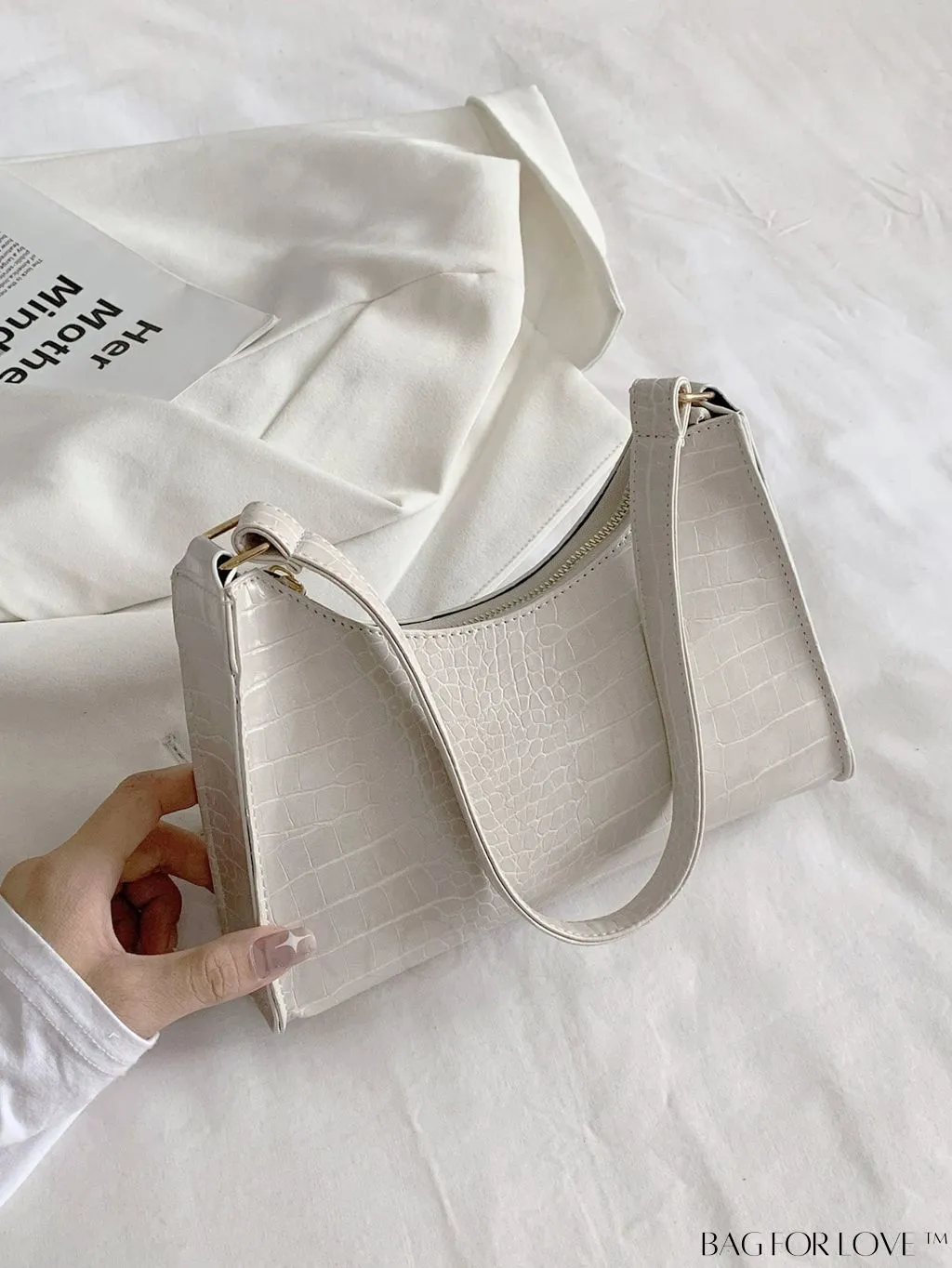 BagForLove - Embossed Crocodile Shoulder Bag