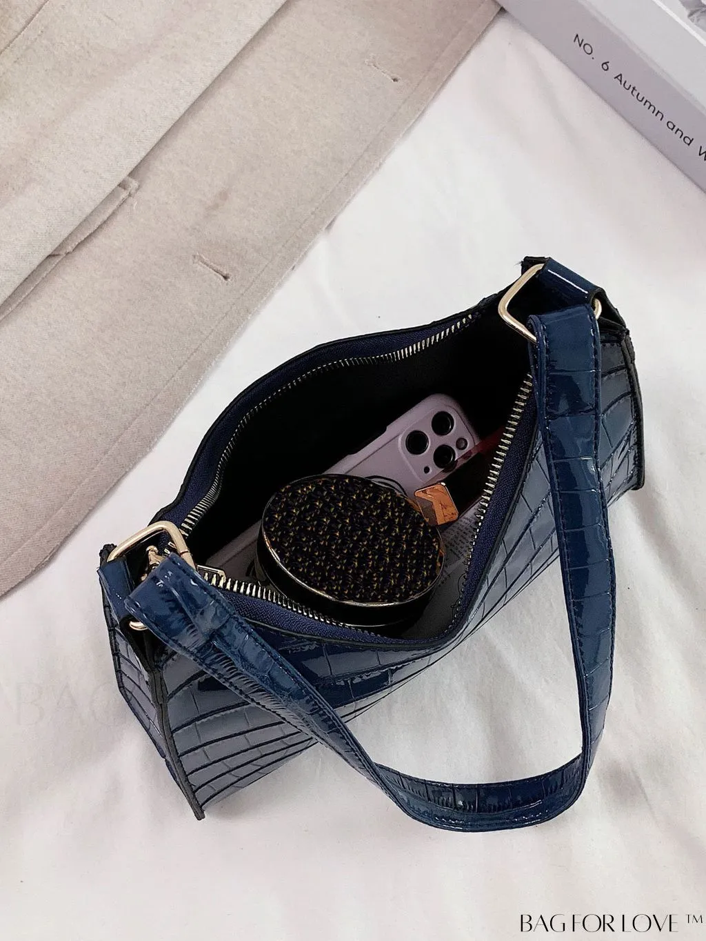 BagForLove - Embossed Crocodile Shoulder Bag