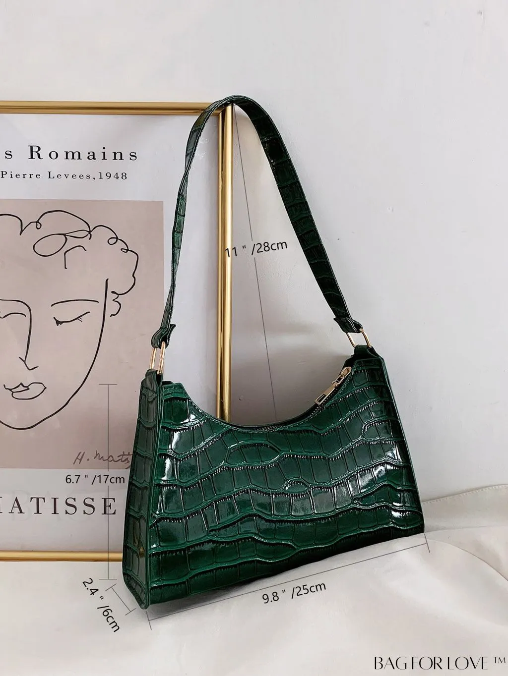 BagForLove - Embossed Crocodile Shoulder Bag