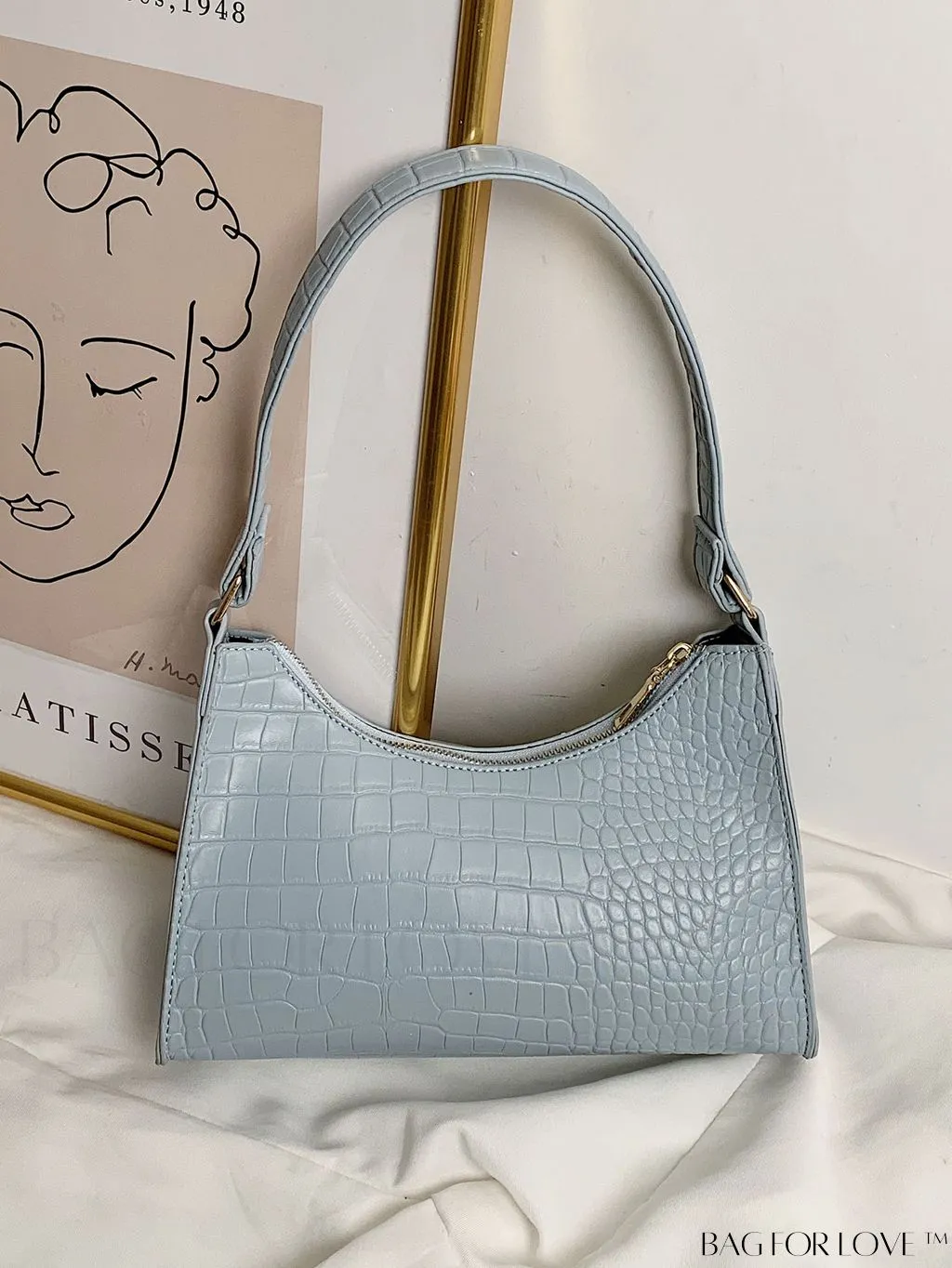 BagForLove - Embossed Crocodile Shoulder Bag