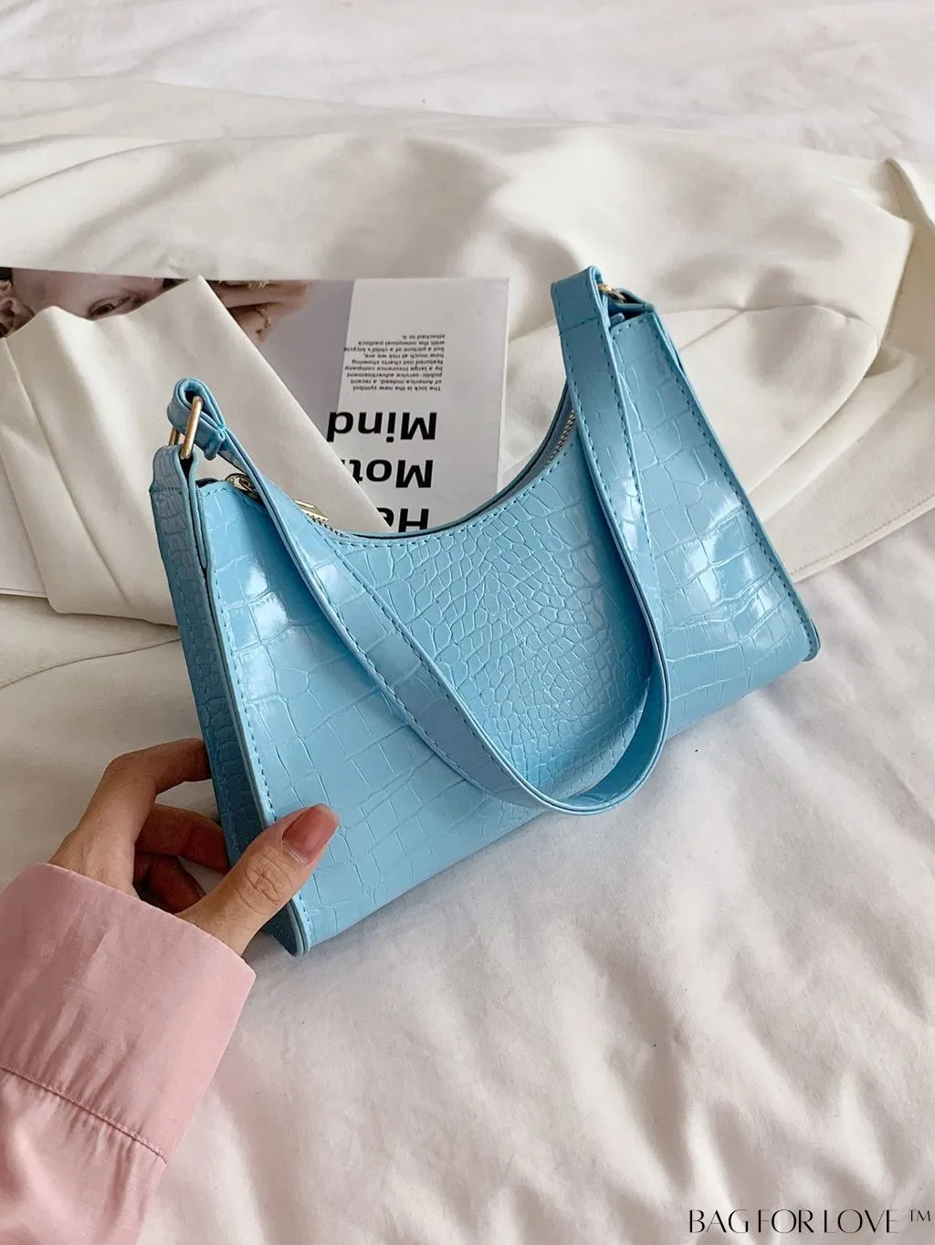BagForLove - Embossed Crocodile Shoulder Bag