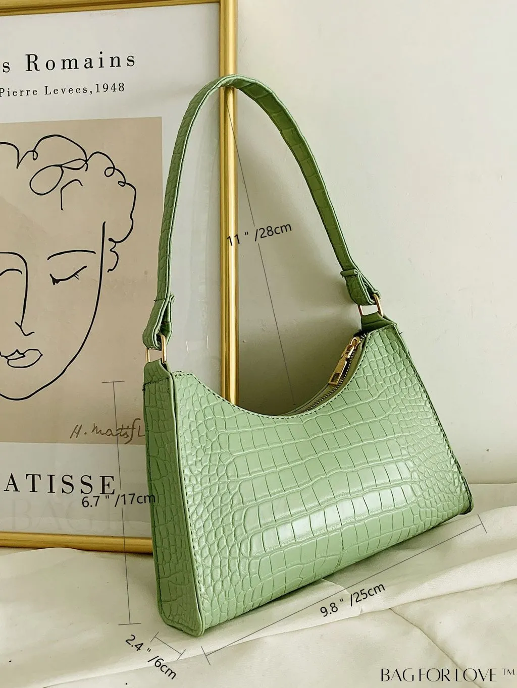 BagForLove - Embossed Crocodile Shoulder Bag