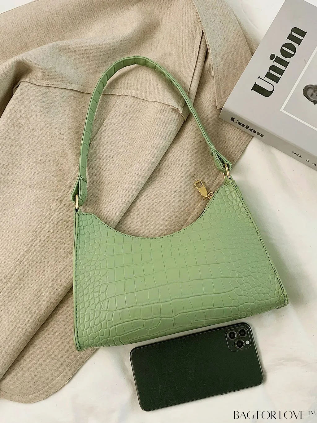 BagForLove - Embossed Crocodile Shoulder Bag